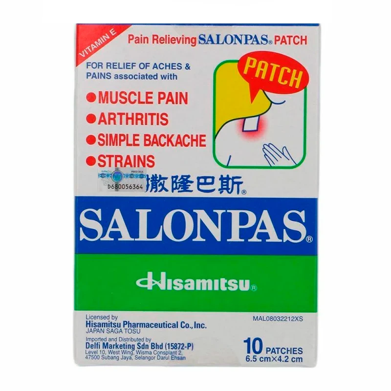 Adesivo Analgésico Salonpas Para Dor Caixa Com 10 Unidades