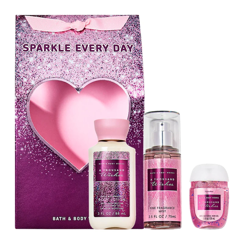 Kit Bath & Body Works a Thousand Wishes (Loçao Corporal + Colonia Corporal + Gel Antibacteriano)