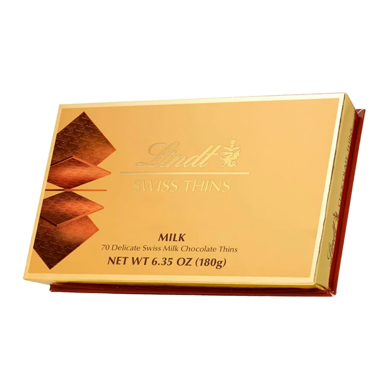 Lamina de Chocolate Lindt Swiss Thins Ao Leite Com 70 Und 180G