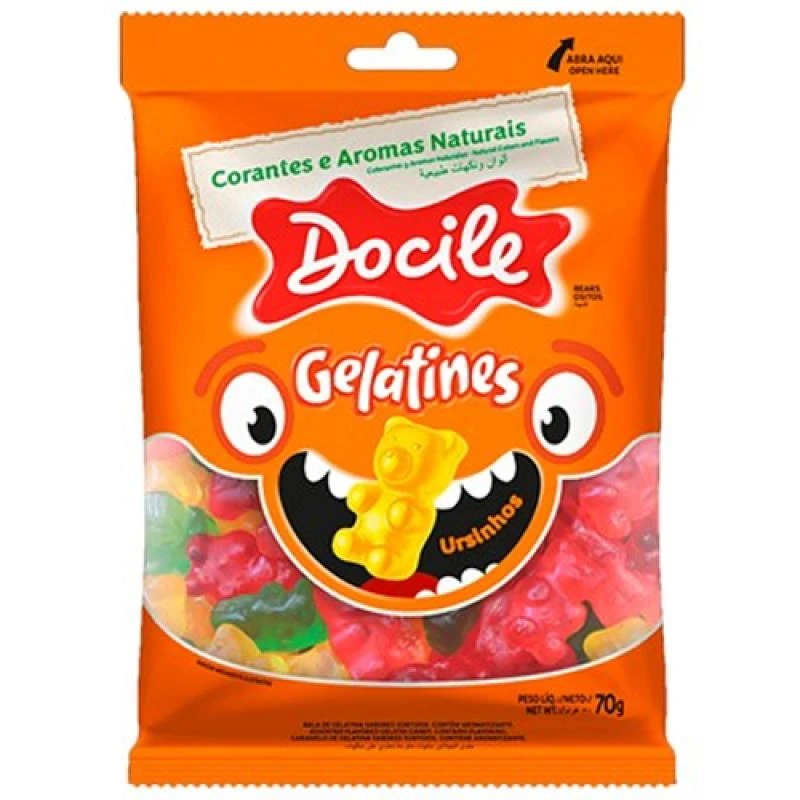 Bala de Gelatina Docile Ursinhos 70G