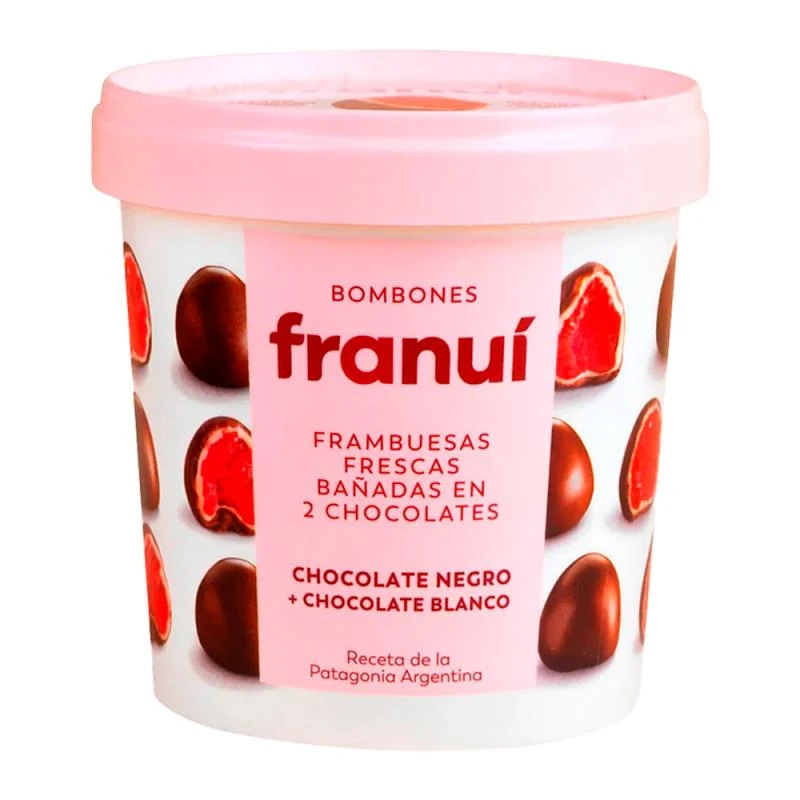 Framboesa Coberta de Chocolate Amargo e Branco Franuí Pote 150G