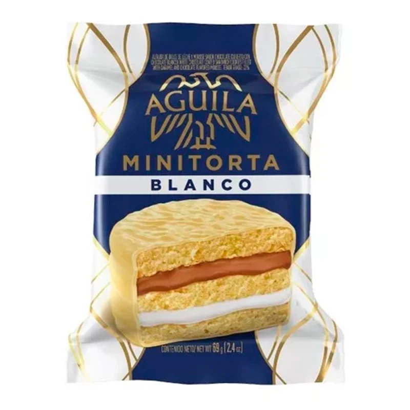 Alfajor Águila Mini Torta Branco recheado com doce de leite Arcor 69G