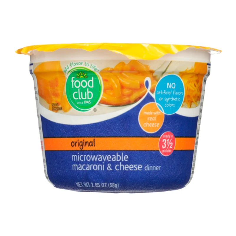 Macarrão Com Queijo Food Club Pote 58G