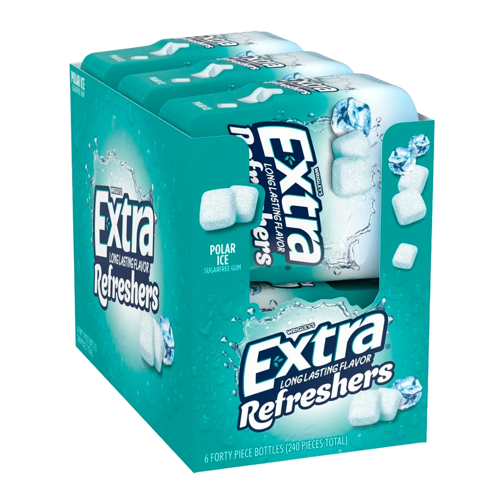 Chiclete Wrigleys Extra Refreshers Polar Ice Caixa 6X40 Unidades