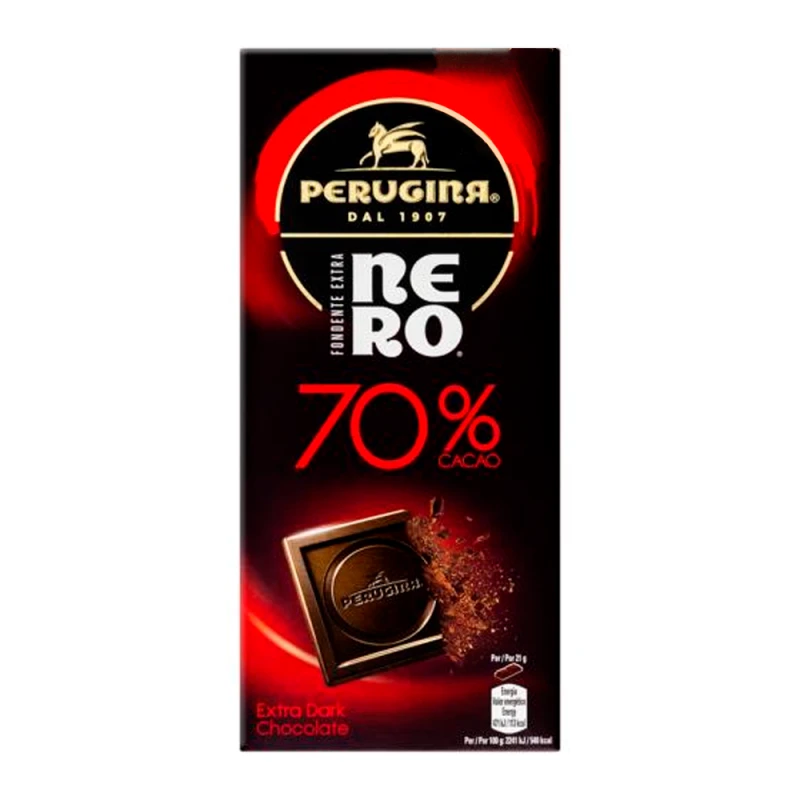 Barra Chocolate Perugina Extra Dark 70% Cacau 85G