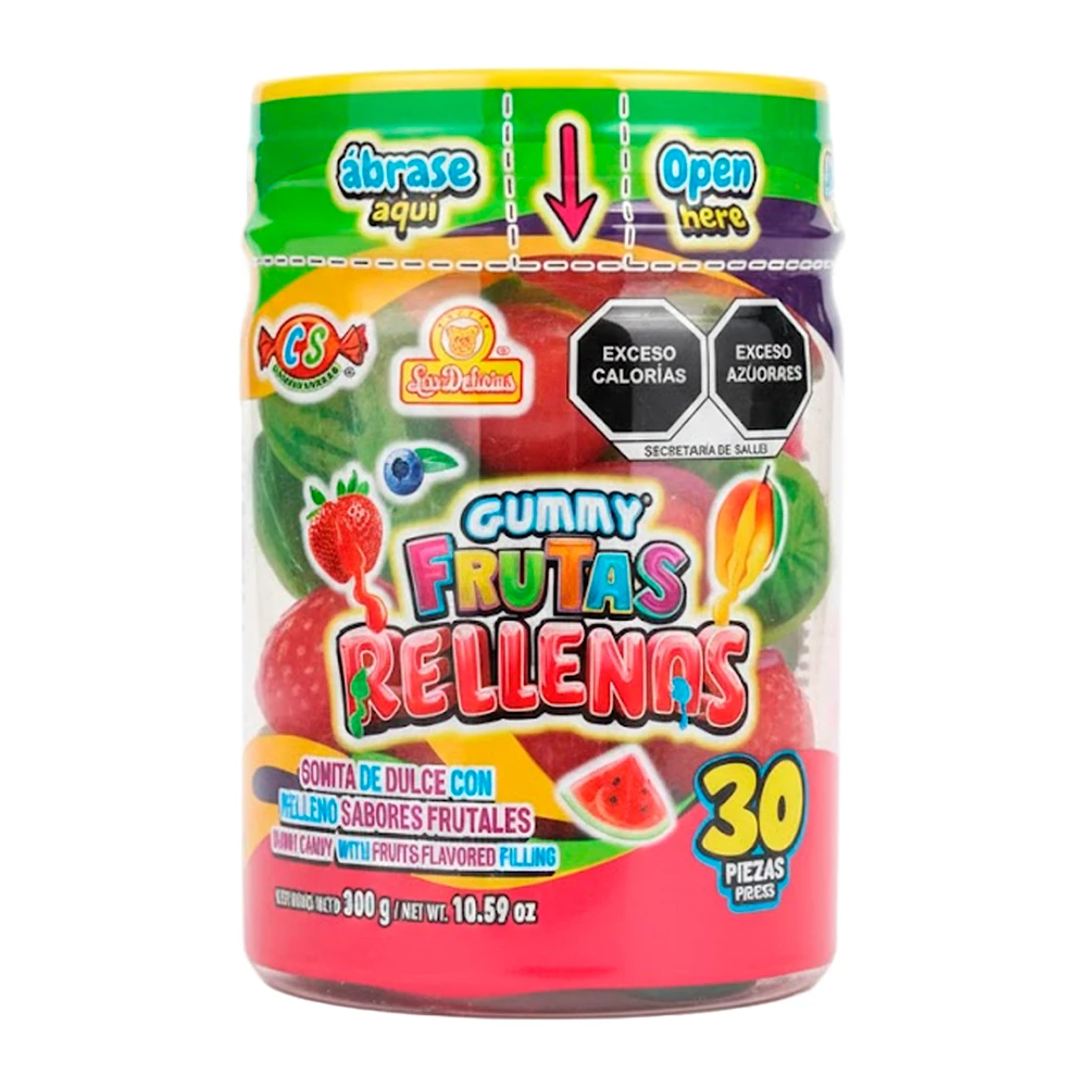Bala de Gelatina Las Delicias Gummy Frutas Rellenas 300G