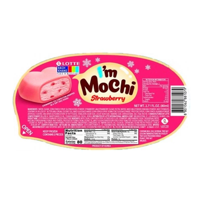 Sorvete Lotte Mochi Morango Pote 80Ml