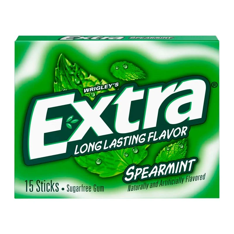 Chiclete Sem Açucar Extra Menta Verde Com 15 Tiras