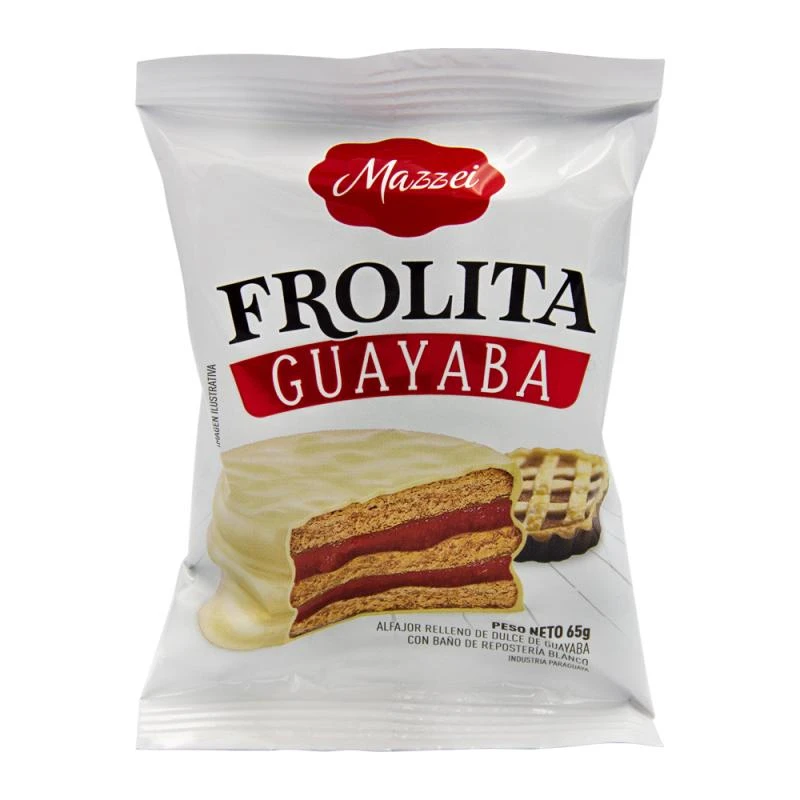  Alfajor Mazzei Recheado Doce de Goiaba Cobertura Chocolate Branco 65G