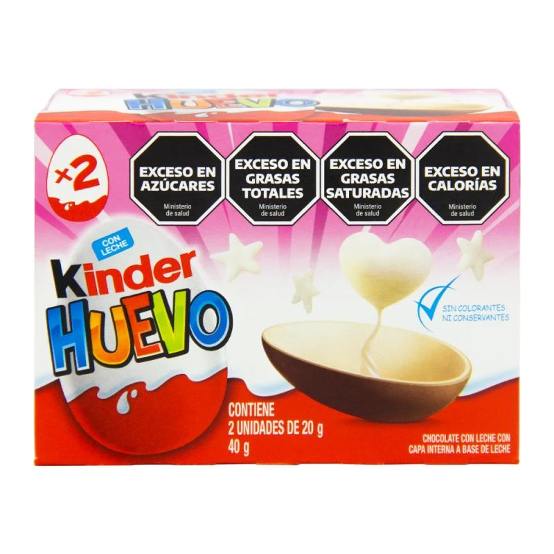 Kinder Ovo Surpresa Menina Com 2 Unidades Caixa 40G