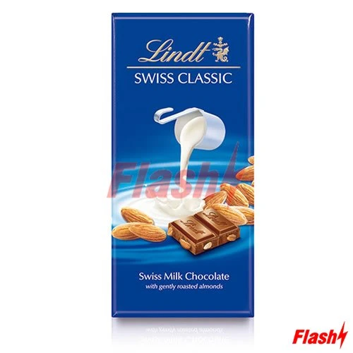 Barra de Chocolate Lindt Ao Leite C/ Amêndoas 100G