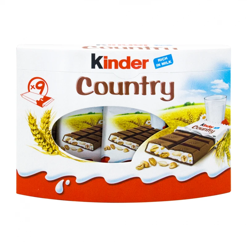 Chocolate Kinder Country Com 9 Unidades Caixa 211.5G