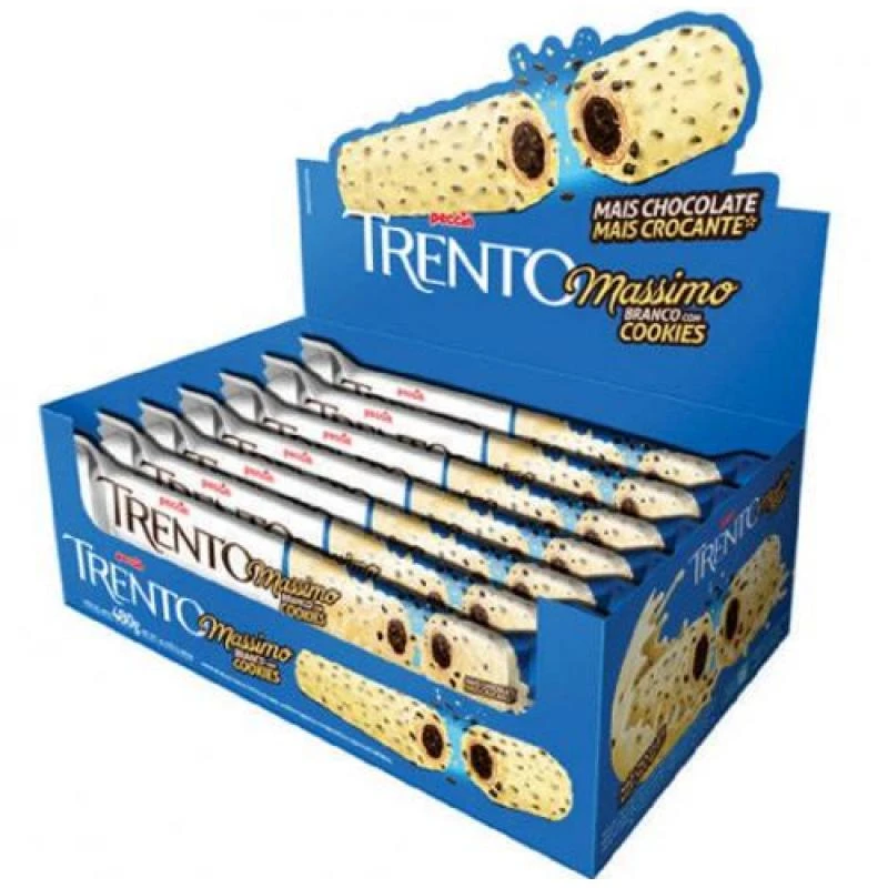 Chocolate Peccin Trento Massimo Branco Cookies Caixa 15X25G