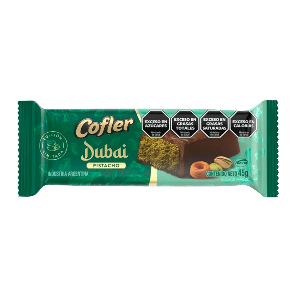 Tableta Chocolate Arcor Dubai Ao Leite Recheio Pistache 45G
