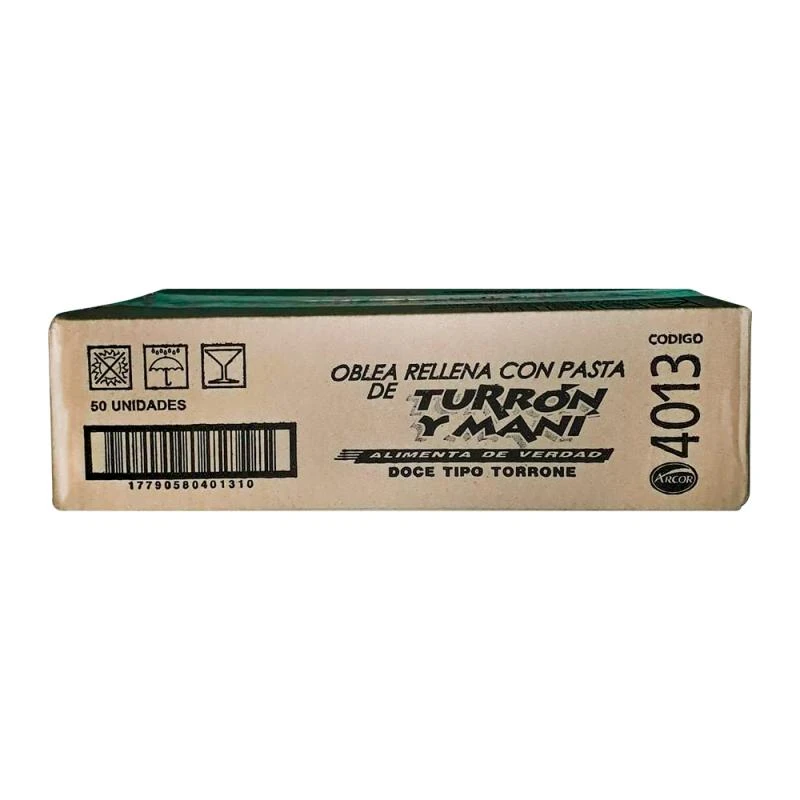 Torrone de Amendoim Arcor Caixa Com 50 Unidades