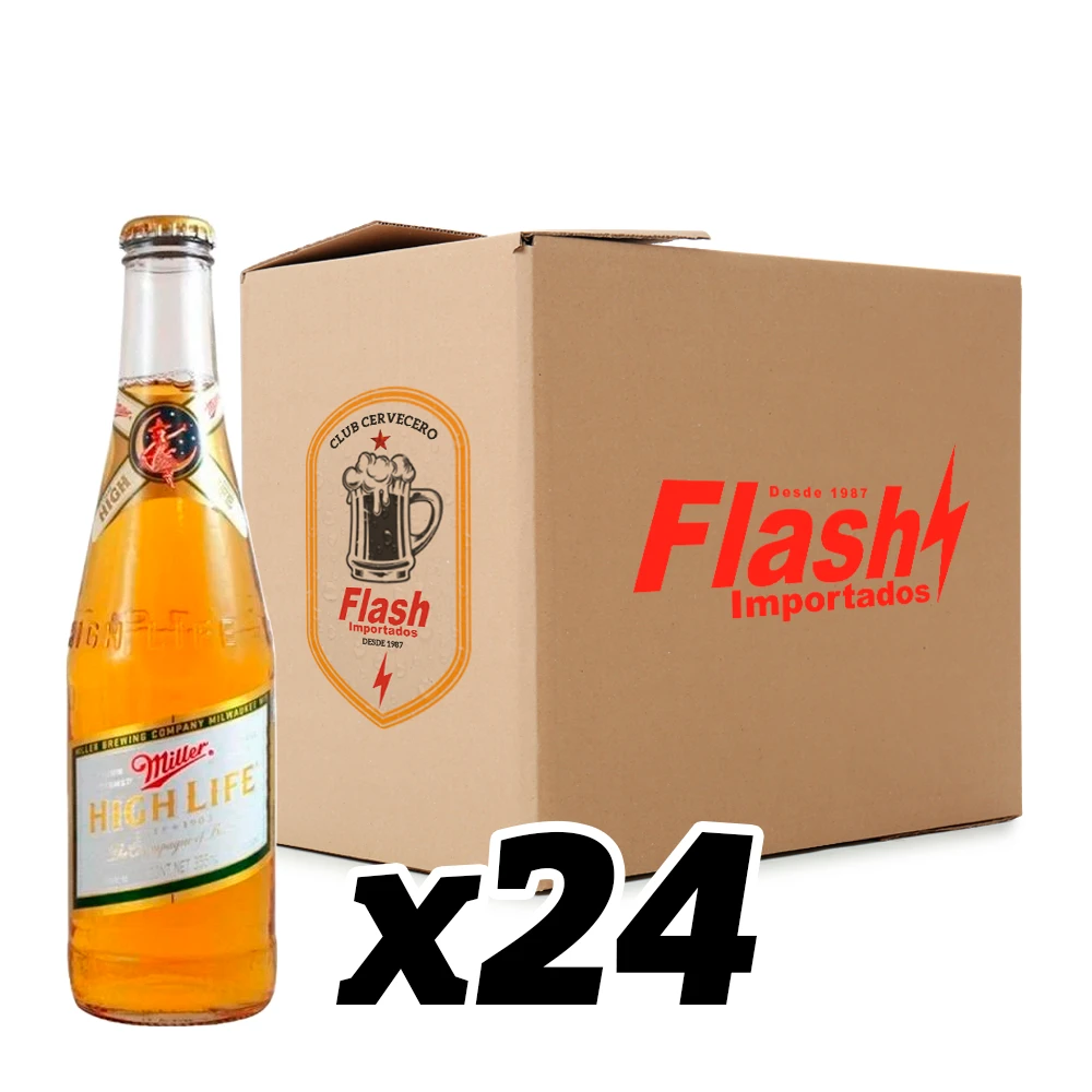Cerveja Miller High Life Long Neck Caixa com 24x355ml