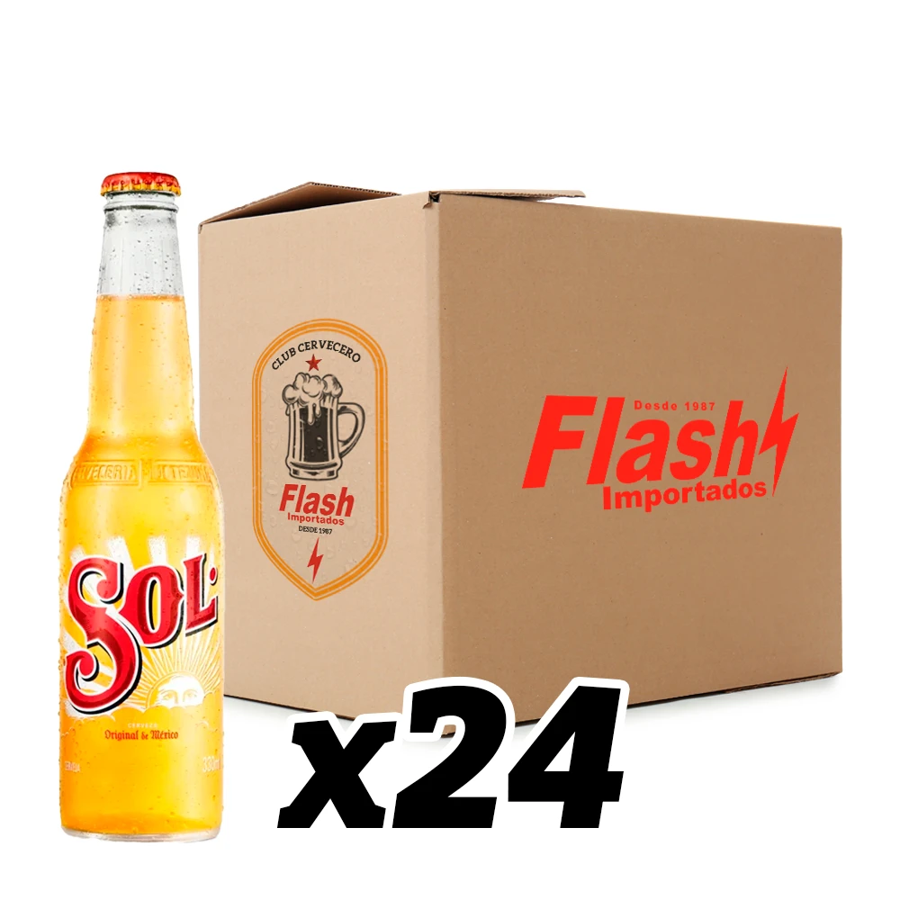 Cerveja Sol Long Neck Caixa com 24x330ml