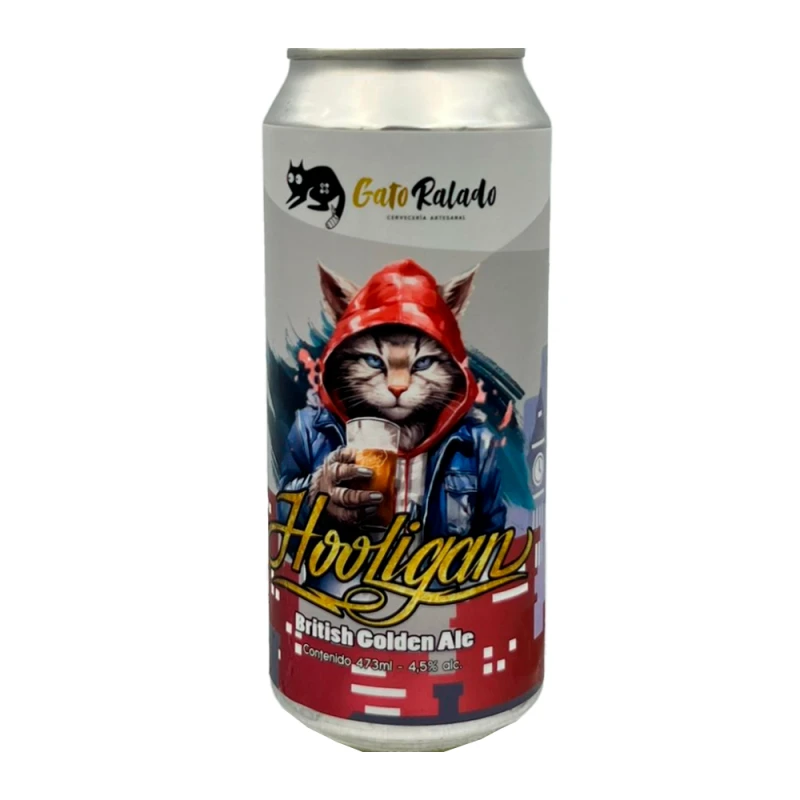 Cerveja Gato Ralado Hooligan British Golden Ale Lata 473Ml