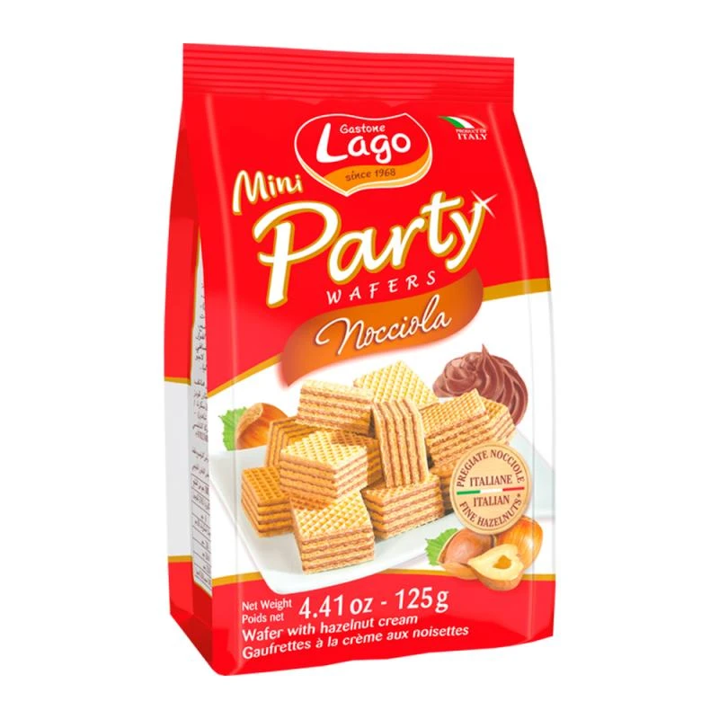 Biscoito Wafer Gastone Lago Party Avelã 125G