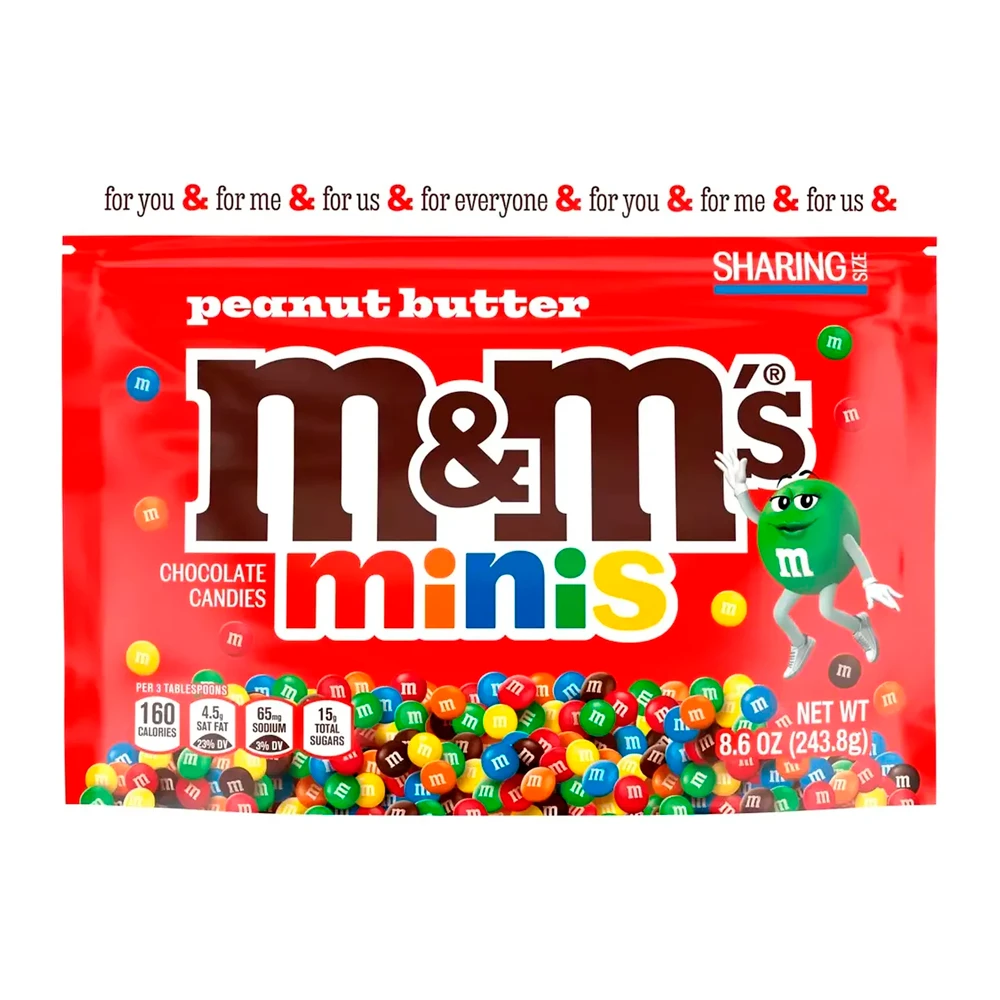 Chocolate Mars M&M Mini Manteiga de Amendoim Pacote 8.6Oz 243G