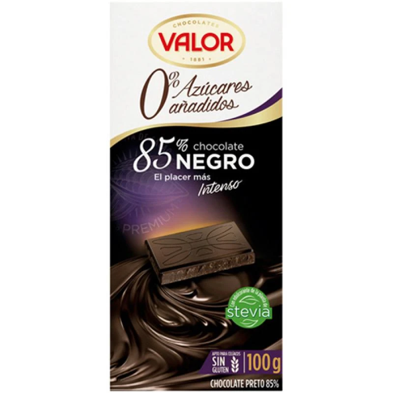 Barra Chocolate Valor 85% Cacao Intenso 100G