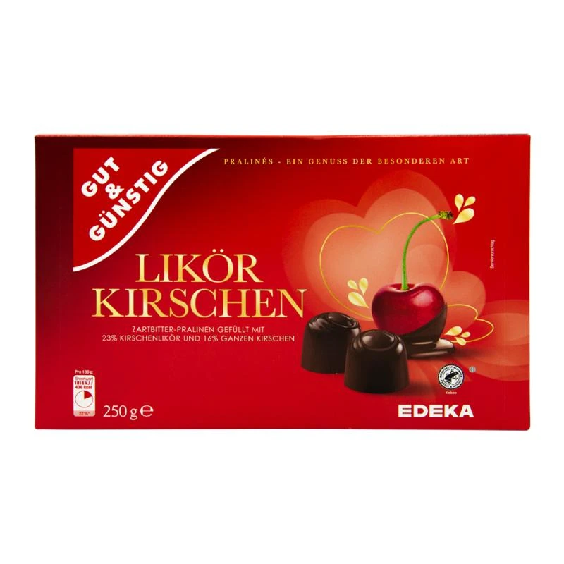 Bombom Recheado Licor de Cereja Caixa 250G Edeka