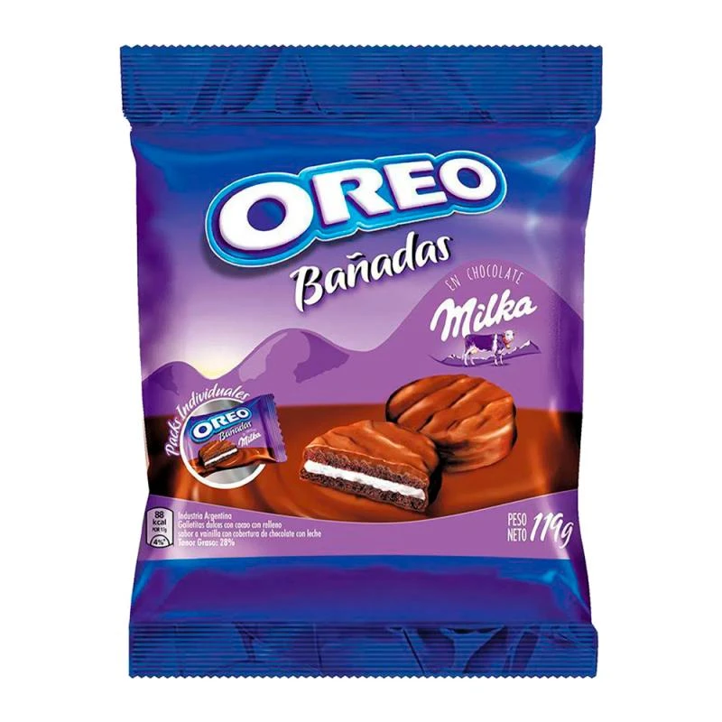 Bolacha Oreo Coberto Com Chocolate Milka Ao Leite 119G
