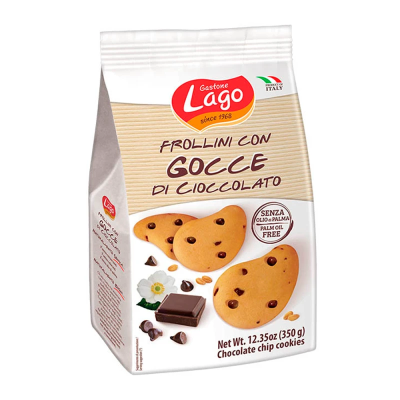 Biscoito Italiano Frollini Gastone Lago Com Chips de Chocolate 320G
