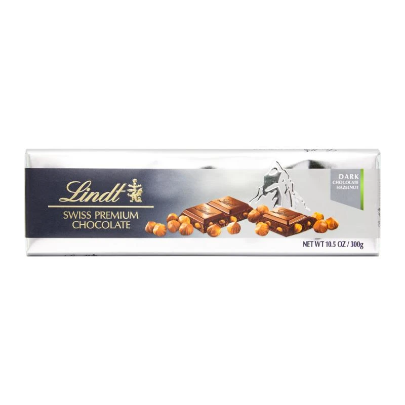 Barra Chocolate Lindt Amargo Com Avelãs 300G