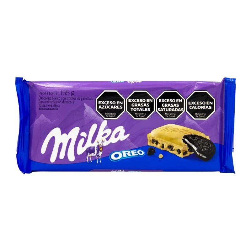Barra Chocolate Milka Branco Com Biscoito Oreo 155G