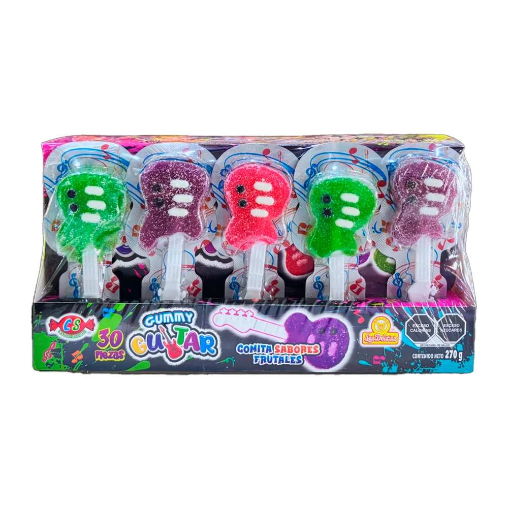 Bala de Gelatina Las Delicias Gummy Guitarra Caixa 30X9G