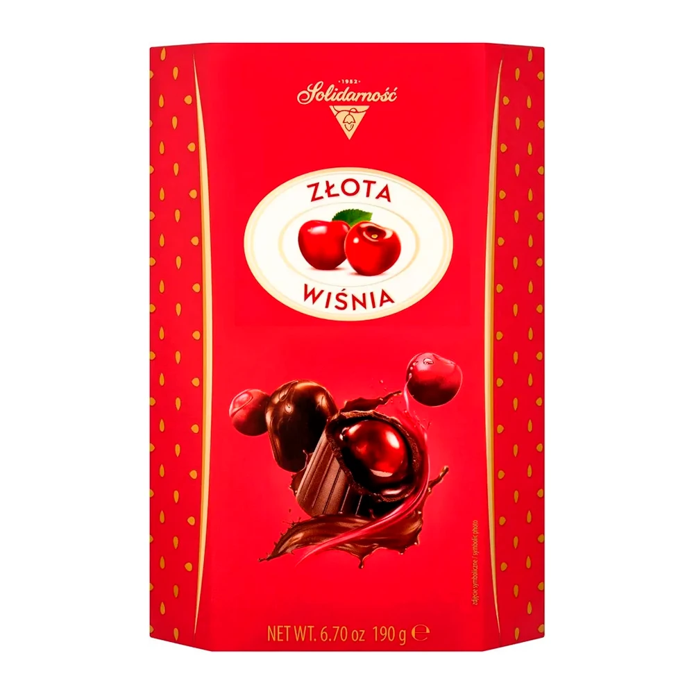 Bombom Solidarnosc de Chocolate Ao Leite Com Recheio de Cereja 190G