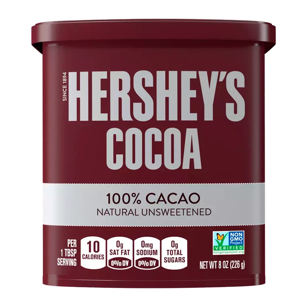 Achocolatado Instantãneo Hersheys Cocoa Sem Açúcar 100% Cacau Natural Pote 8Oz 226G