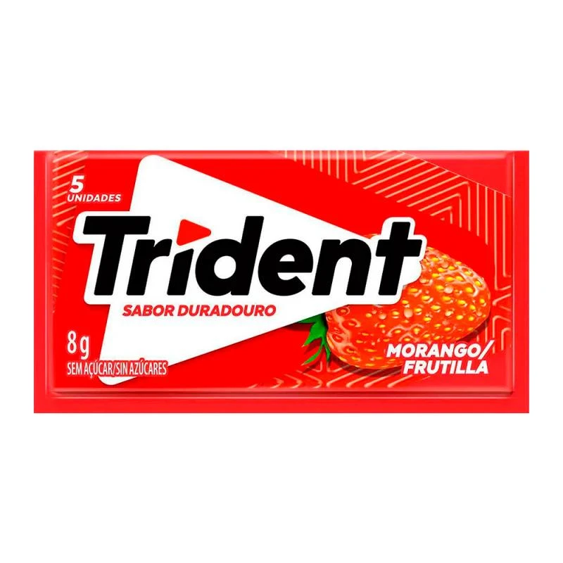 Chicletes Trident Morango 8G
