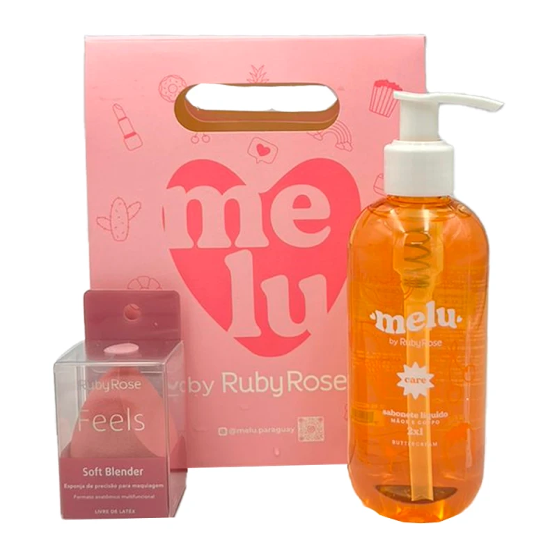 Kit Presente Ruby Rose Sabonete Líquido Buttercream + Esponja Ovinho de Maquiagem