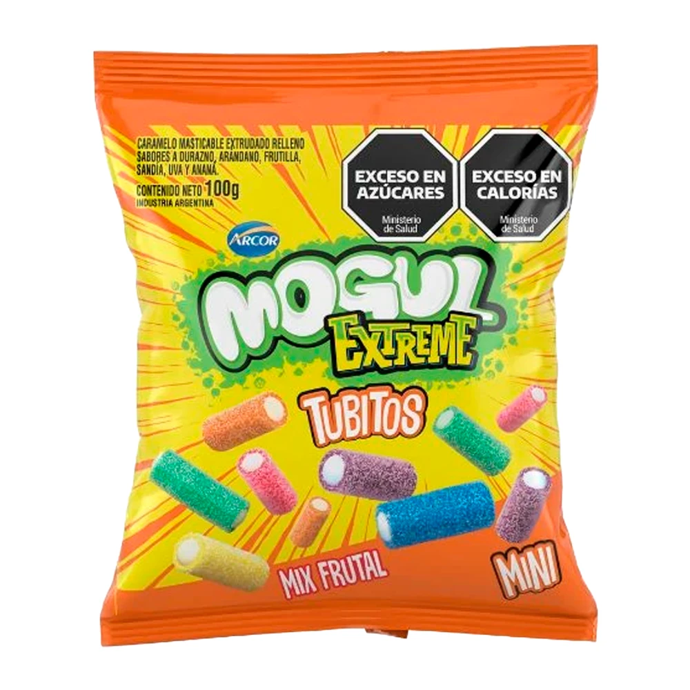 Bala de Gelatina Arcor Extreme Tubitos Frutal Pacote 100G