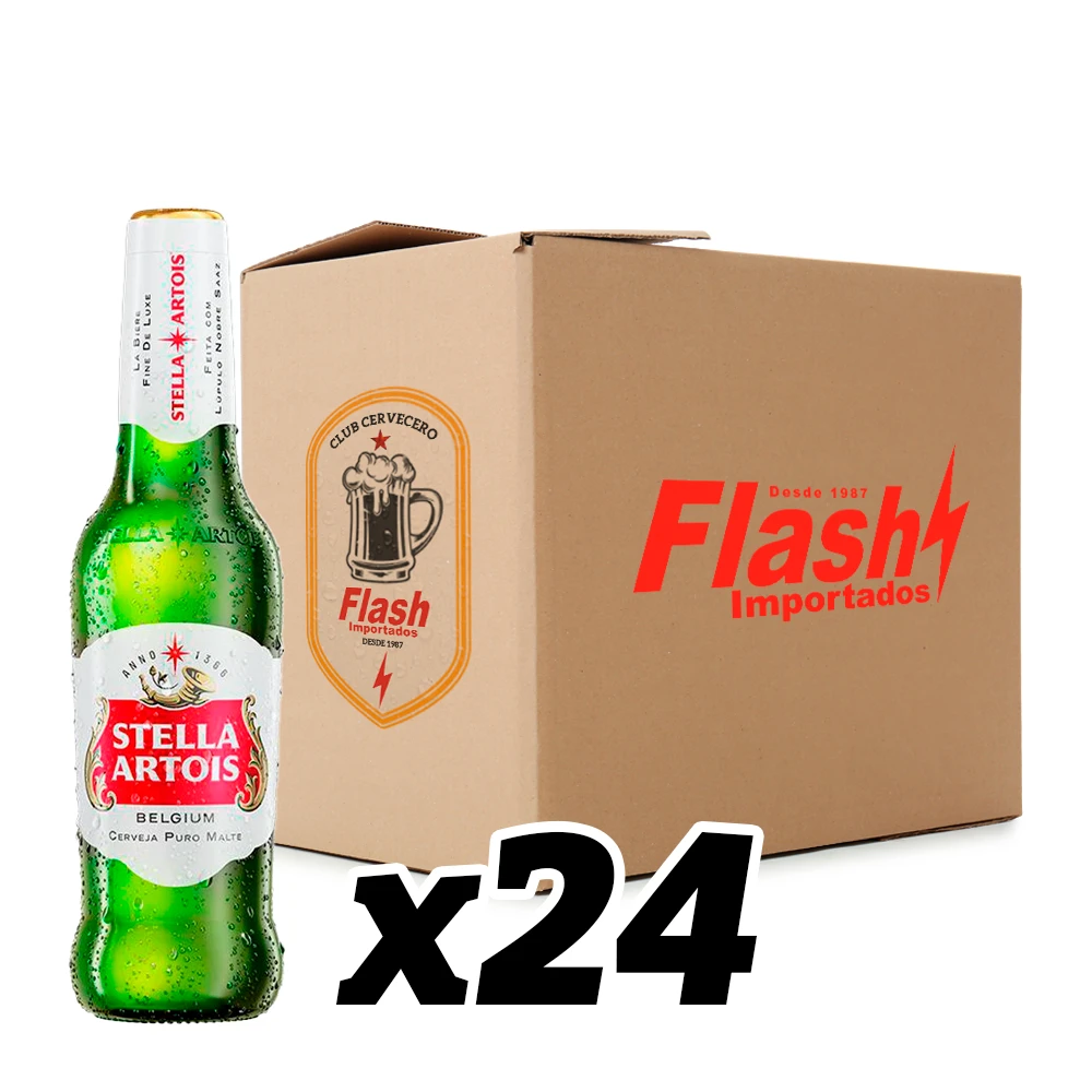 Cerveja Stella Artois Long Neck Caixa com 24x330ml