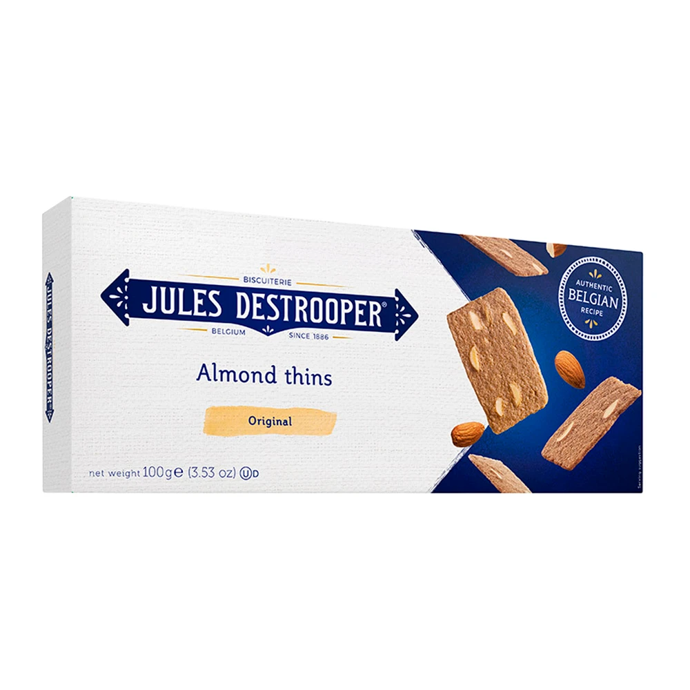 Biscoito Jules Destrooper Almond Thins Caixa 100G