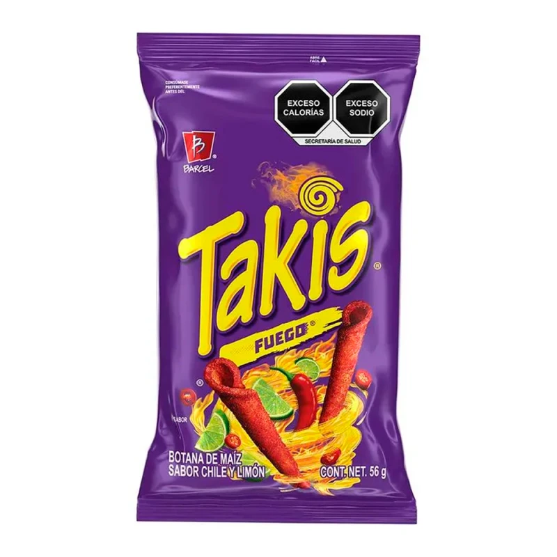 Salgadinho Bimbo Takis Sabor Fogo (Extremo) Pimenta e Limão Pacote 56G