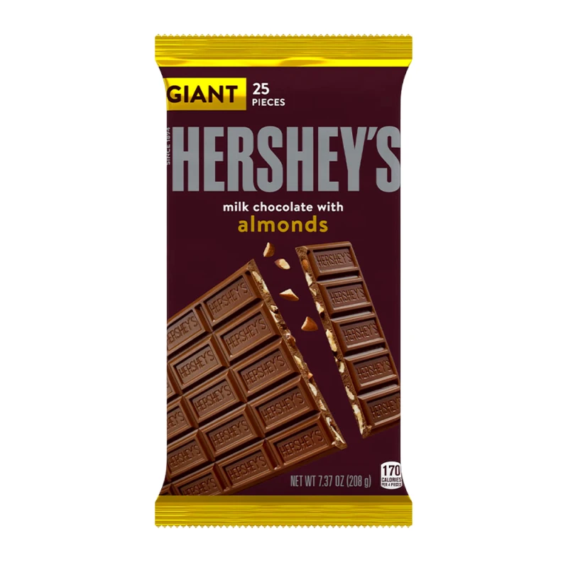 Barra Chocolate Hersheys Ao Leite Com Amêndoas 208G
