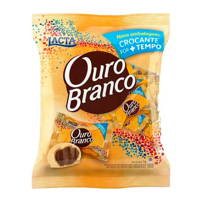 Bombom Lacta Ouro Branco Pacote 1Kg