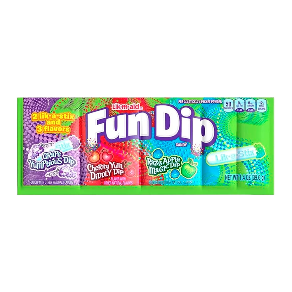Pó de doce azedo Fun Dip 3 sabores 39G