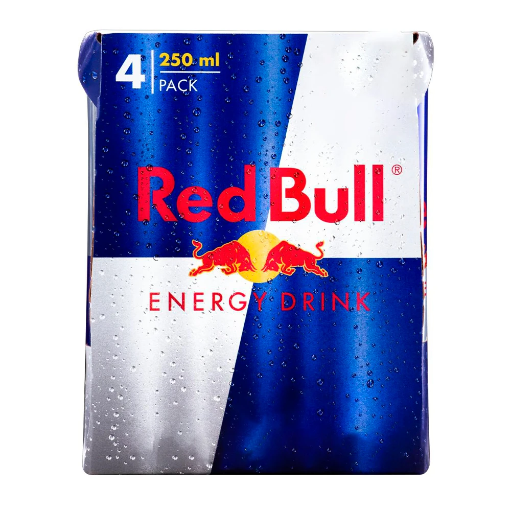 Energético red bull lata pack x4un