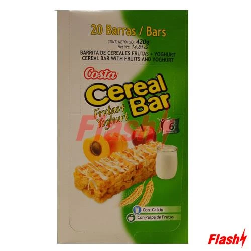 Barra Cereal Costa Frutas + Iogurte Caixa Com 20 Unidades
