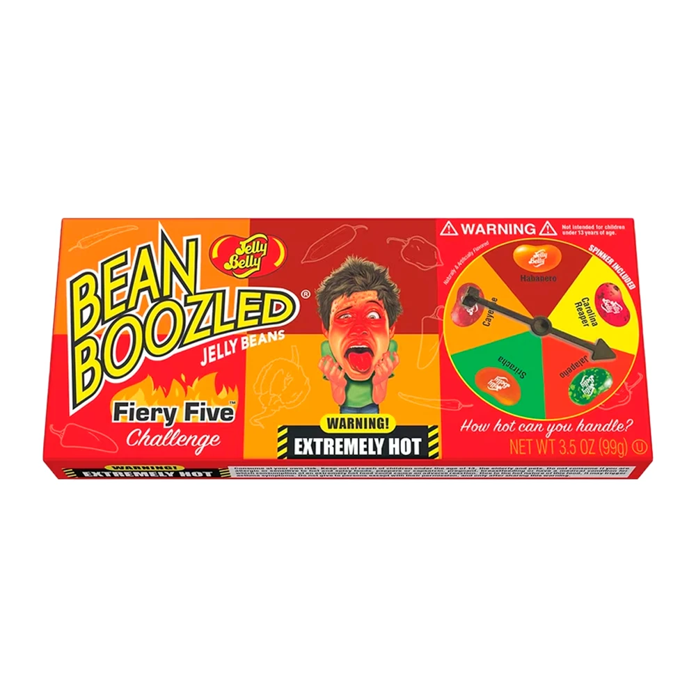 Bala Jelly Belly Bean Boozled Fiery Five Caixa Roleta 3.5Oz 99G