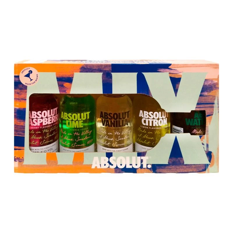 Vodka Absolut Kit Miniatura Com 5 X 50Ml