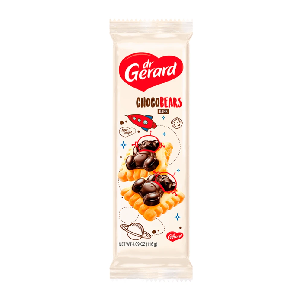 Biscoito Dr Gerard Chocobears Dark Pacote 116G