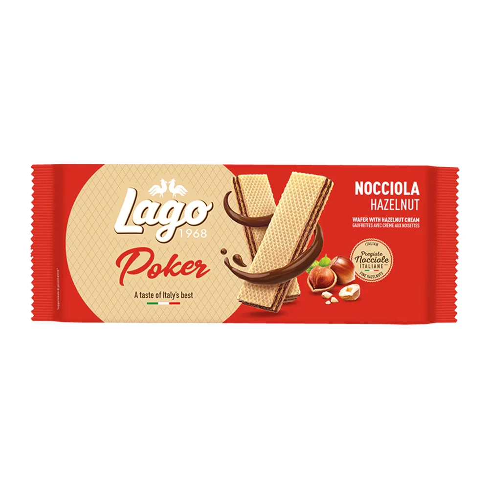 Wafer Gastone Lago Poker Avelã Pacote 45G