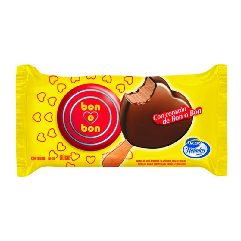 Sorvete Arcor Bon o Bon Coração Preto Palito 51G