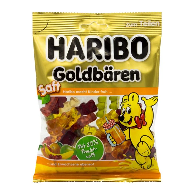 Bala Gelatina Alemã Haribo Ursinhos de Ouro Pacote 175G